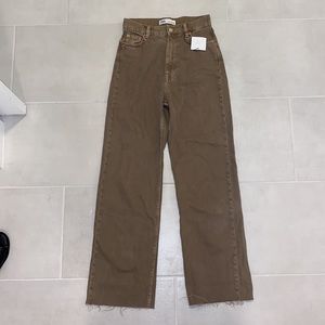 Zara Brown High Waisted Jeans